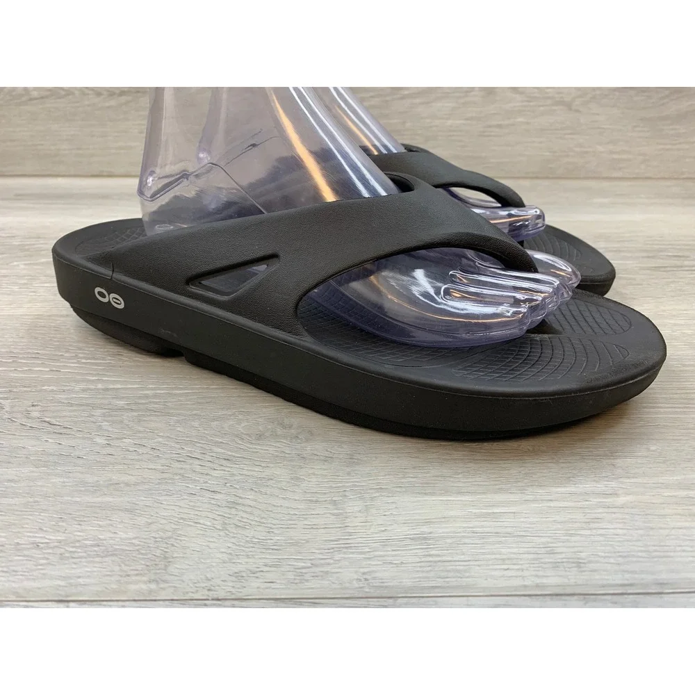 OOFOS OOriginal Men's Thong Sandals Black Recovery Flip Flops 10 EU 43 Shoes